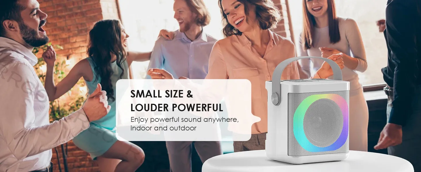 Máquina de karaoke portátil: altavoz de karaoke Bluetooth con micrófono, sistema PA, TF/USB, micrófono inalámbrico para reunion familiar