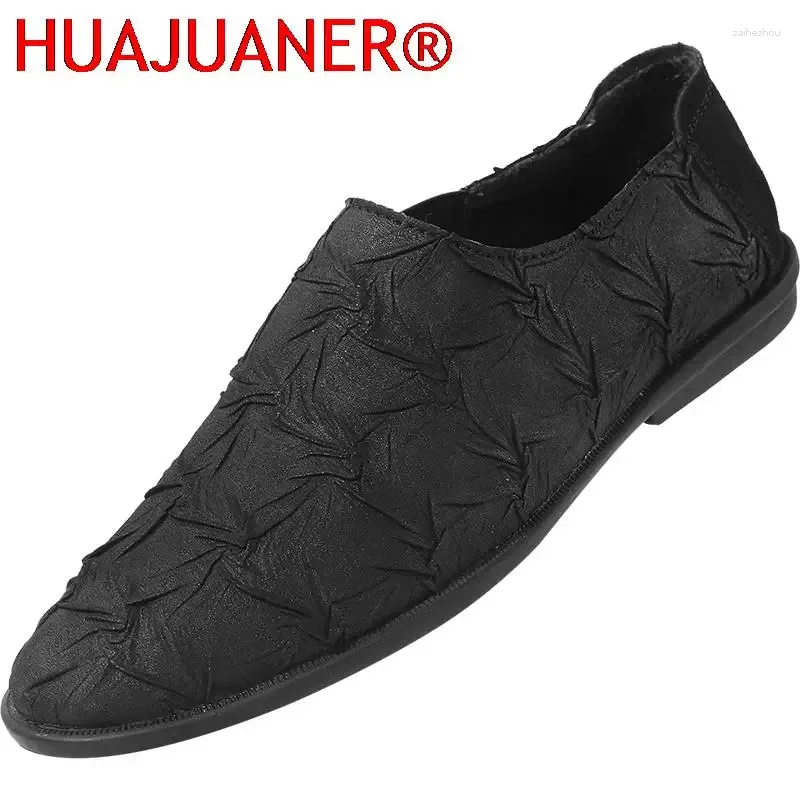 Casual Shoes Mens Leather Loafers Personlighet Fashion Flats Driving Lightweight Walking Soft Mocasines Hombre