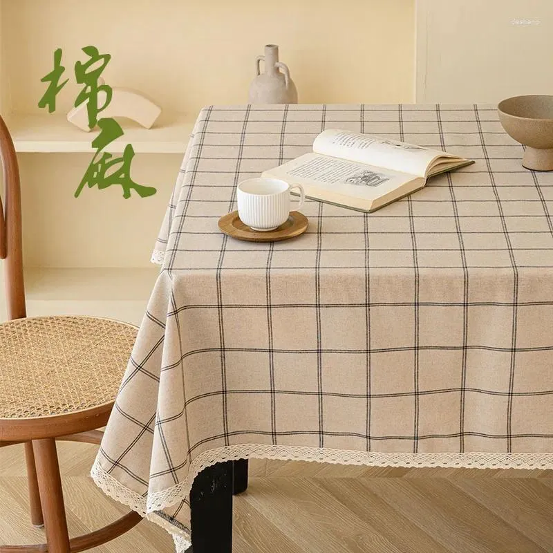 Table Cloth Waterproof And Oil Resistant Fabric Art Cotton Linen Pography Rectangular Dining Small Fresh