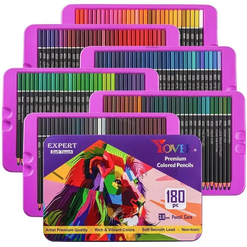 Ołówki Kalour 180 kolorów Profesjonalne kolorowe ołówki Zestaw Piękne sztuka rysunek Nietoksyczne olej olejowe ustawione do szkicowania kolorowanki ołówek