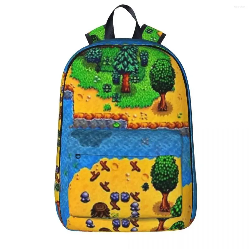 Backpack Stardew Valley Farm Map Woman Backpacks Boys Bookbag Waterproof Students School Bags Portability Laptop Rucksack Shoulder Bag