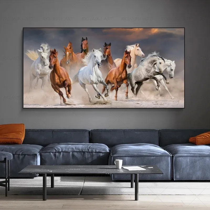 One Piece Running Horse Plakats Modern Decor Decor Art Wall Art for Living Pokój Zwierzę