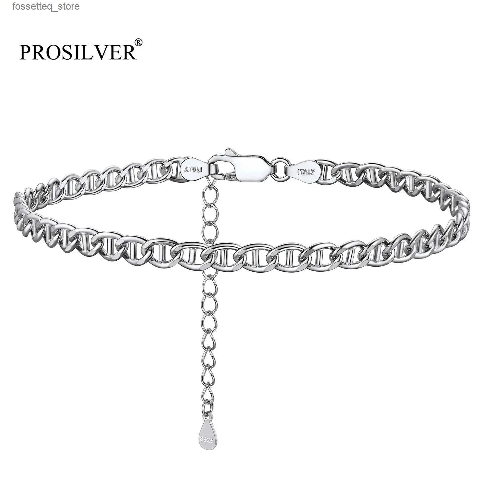 Cadlet ProSilver 4mm Mariner Silver Chain Cadlet for Women Teen Girls 925 Sterling Silver Cadle Holiday Foot Pya15108B-4 L46