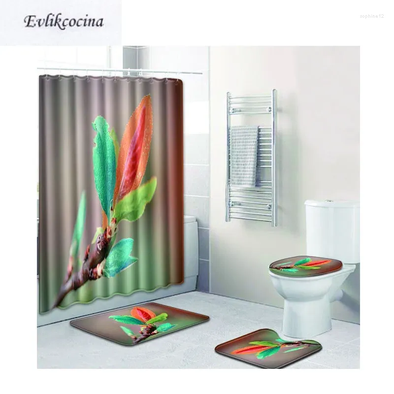 Mattes de bain 4pcs colorés Banyo PASPAS MAT Set Anti Slip Bathroom Tapte Banheiro Washable Toilet Rapes Alfombra Bano