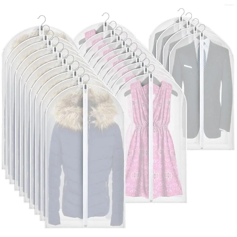 Duffel Bags 50 PCS Hanging Garment Lightweight Transparent Suit Bulk Sleeve For Dress Jackets Uniform (32/48/55 Inches)