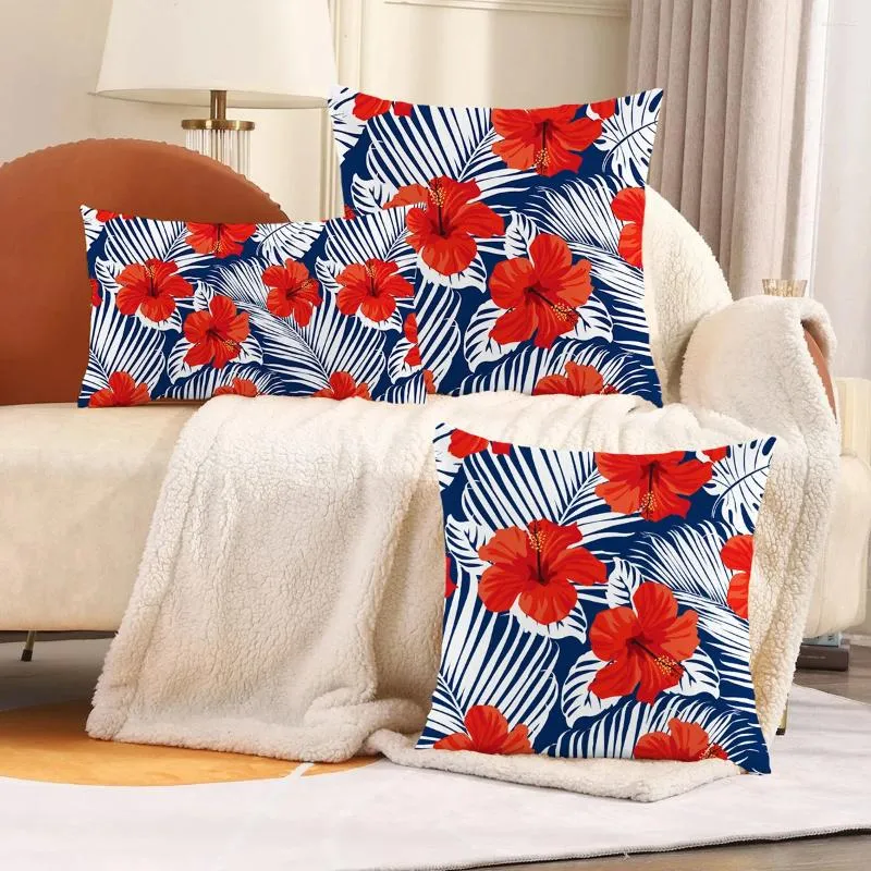 Pillow An Ultra Soft Short Plush Red Flower Printed Case With No Insert Price