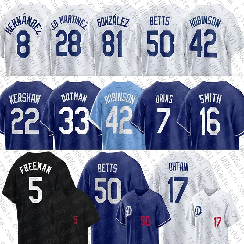 Custom Shohei Ohtani Freddie Freeman Mookie Betts Baseball Jerseys Yoshinobu Yamamoto Dodgers James Outman Joe Kelly Tyler Glasnow Chris Taylor Mens Womens Youth