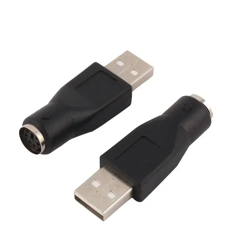 Masculino USB portátil para PS/2 Female Adapter Converter Connector USB para PC para o mouse do teclado Sony PS2