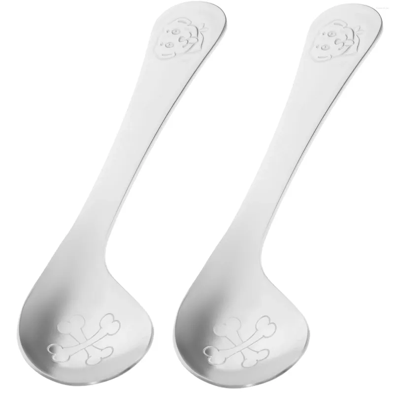 Spoons 2 Pcs Baby For Self Feeding Utensil Born Training Elbow 304 Stainless Steel Infant Feeder