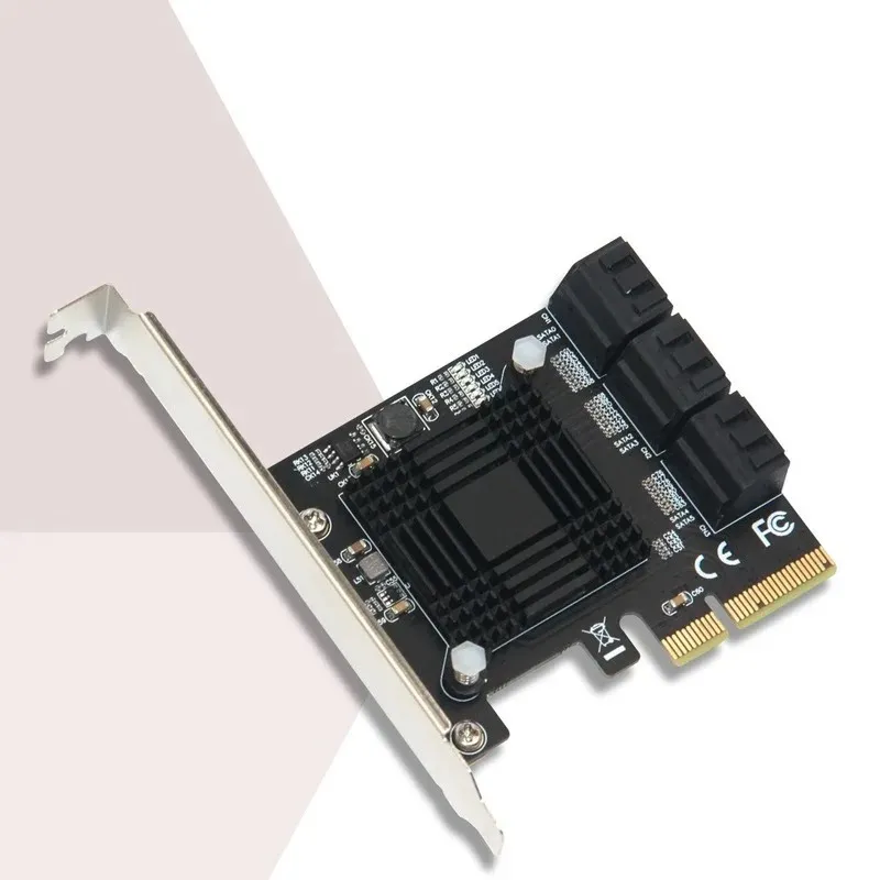 C5AE PCI-E 4X TO SATA 3.0 Расширение карта 6 Полные порты 6G Твердый диск передачи для Win7 / 8/10 / linux
