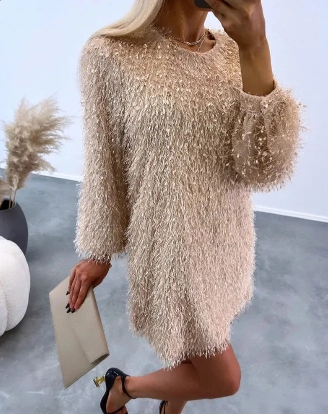 Save Big on Bulk Long Sleeve Evening Dresses Elegant Evening Party Dresses  For Women Fluffy Long Sleeve Casual Dress For Autumn Winter Spring Sexy ...