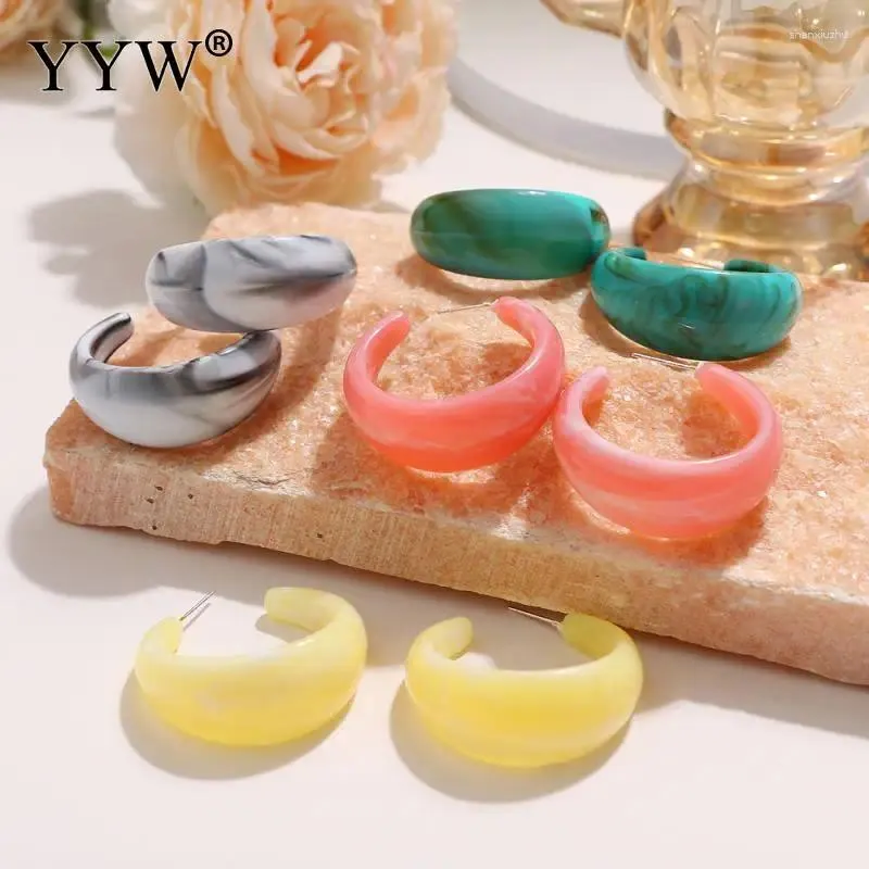 Kolczyki Dangle Vintage w stylu Acryl Hoop Circle Geometryczne Dopamina Kolor Koreańskie Oświadczenie Big For Girl Women Jewelry Gift