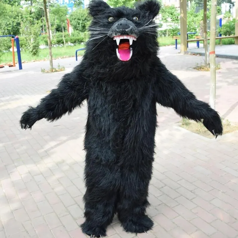 2024 Halloween Black Bear Cartoon Mascot Mascot Costumes Fursuit Business Apparel Christmas Robe Costuming