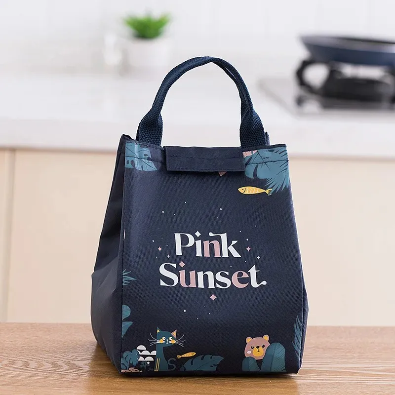 Cartoon Cooler Lunch Bag for Picnic Kids Women Travel Thermal Breakfast Organizer Insulated Waterproof Storage Bag for Lunch Box