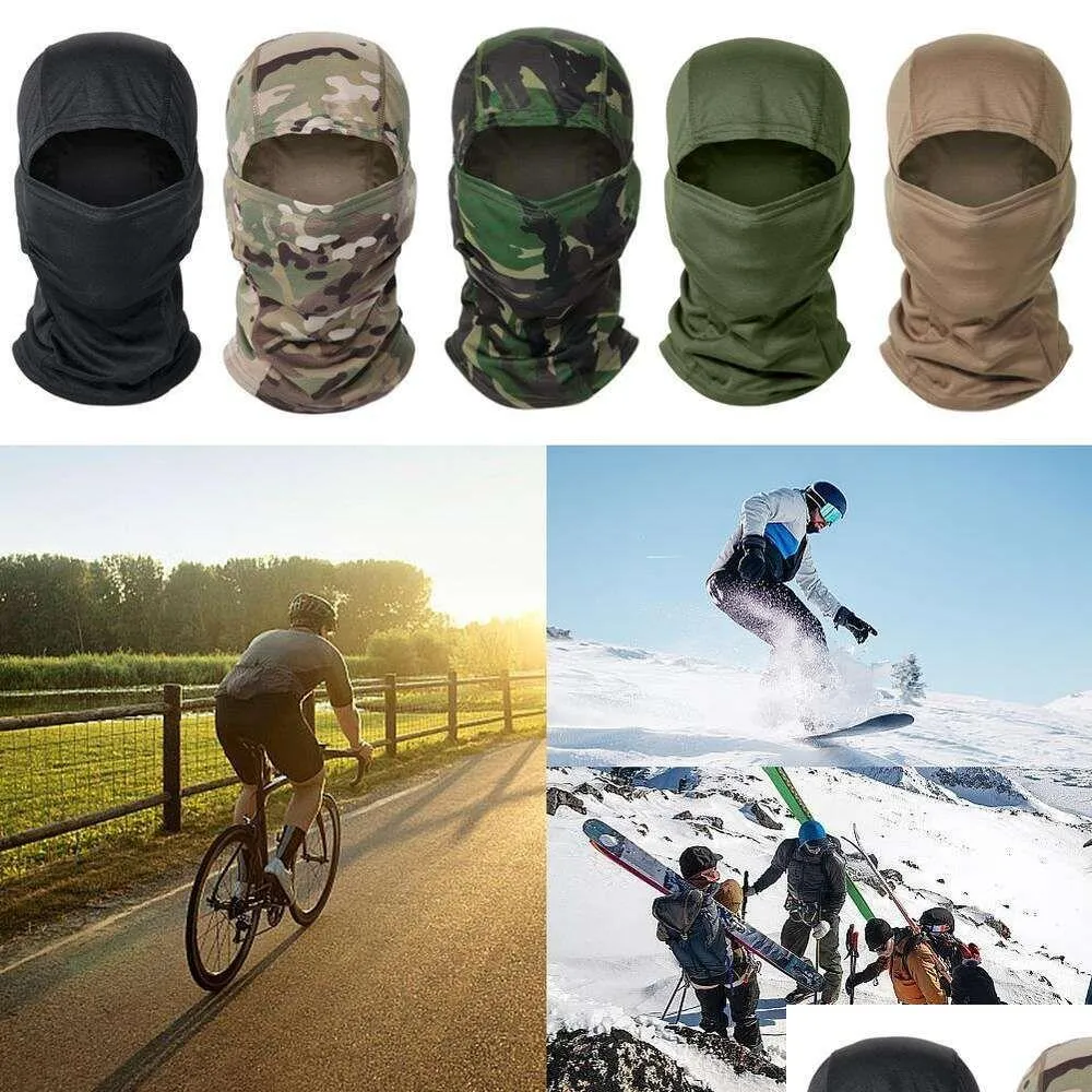 Outros acessórios táticos Novo máscara de clava de verão para homens boné motocicleta proteção solar proteção de pesca bandana pescoço scraf ridi ot9yn