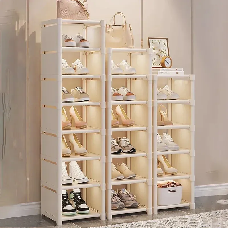 45678 Stapelbarer Schuhschrank Wandereck Platz sparende DIY -Regal Verstellbare Mehrschicht -Eingangstür Bad Organizer 240329