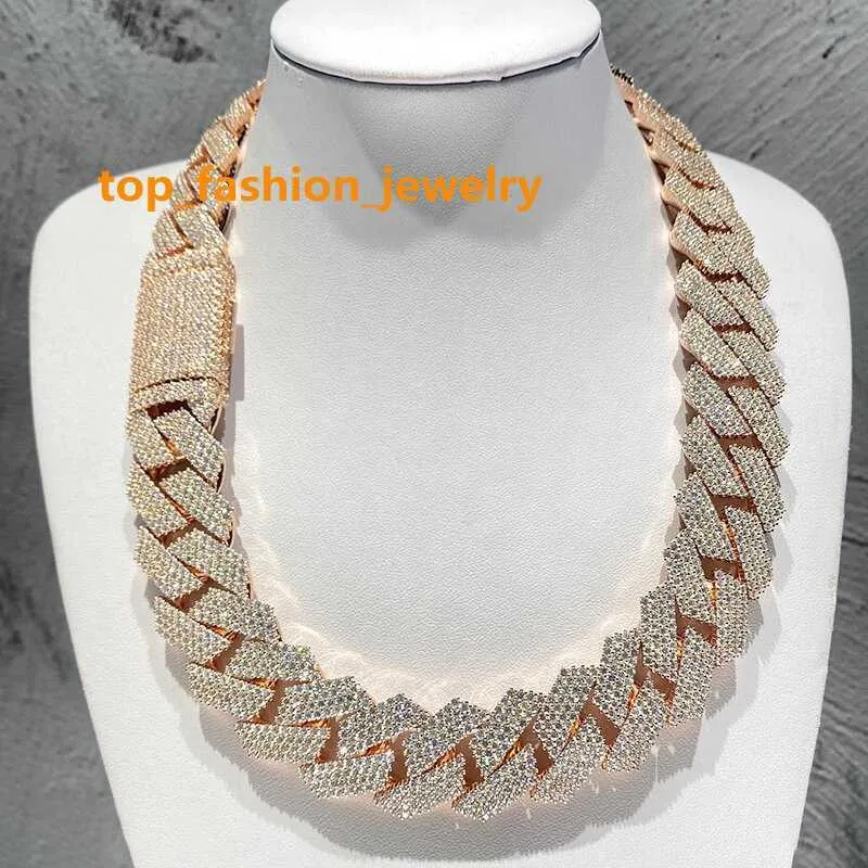 cuban link chain bracelet designer necklace moissanite chain Pendant locket Necklaces Iced Out Pass Diamond Tester Sterling Silver necklace Vvs moissanite chains