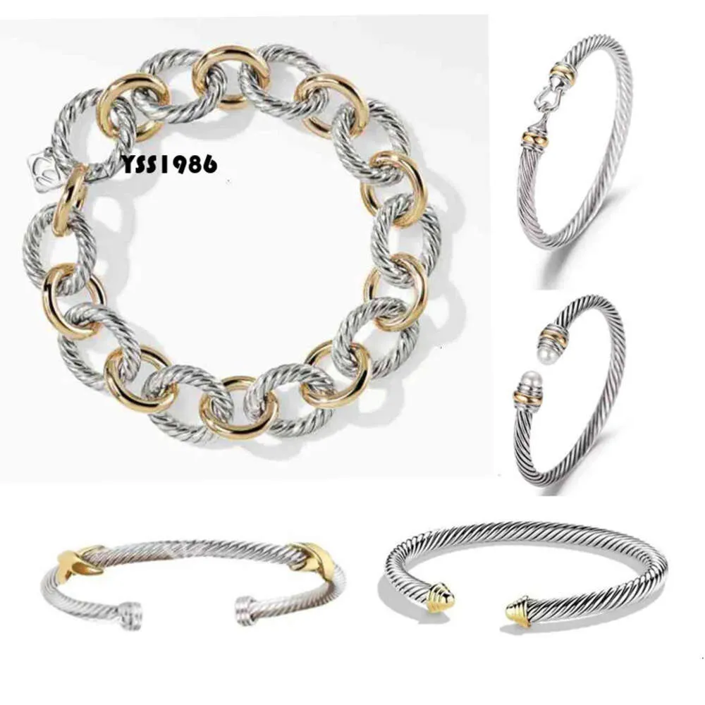 dy twisted braceted classic bracelets designer for womans fashion gold sier pearl cross diamond hip jewelry party party whotingwholesale