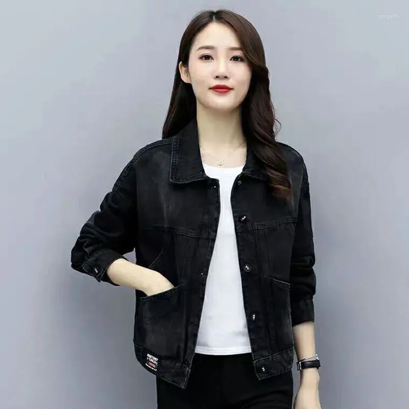 Women's Jackets Denim Jacket Women 2024 Spring Autumn Korean Loose Versatile Student Jeans Female Short Print Large Size Top Coat
