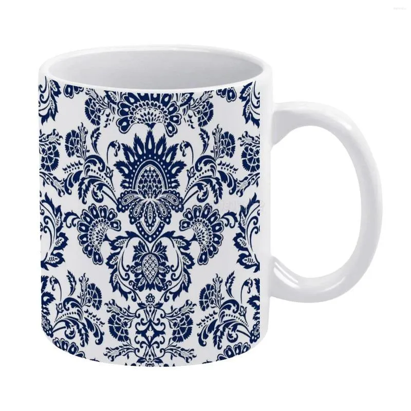 Tasses damassées en bleu et blanc (positif) tasse de bonne qualité imprimer 11 oz tasse de café da