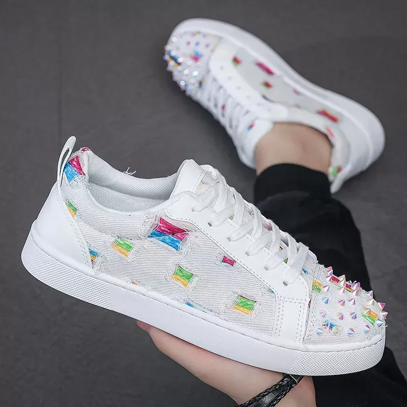 Sneakers Casual Men Designer Rivet Punk Board Shoes Fashion  display picture 1