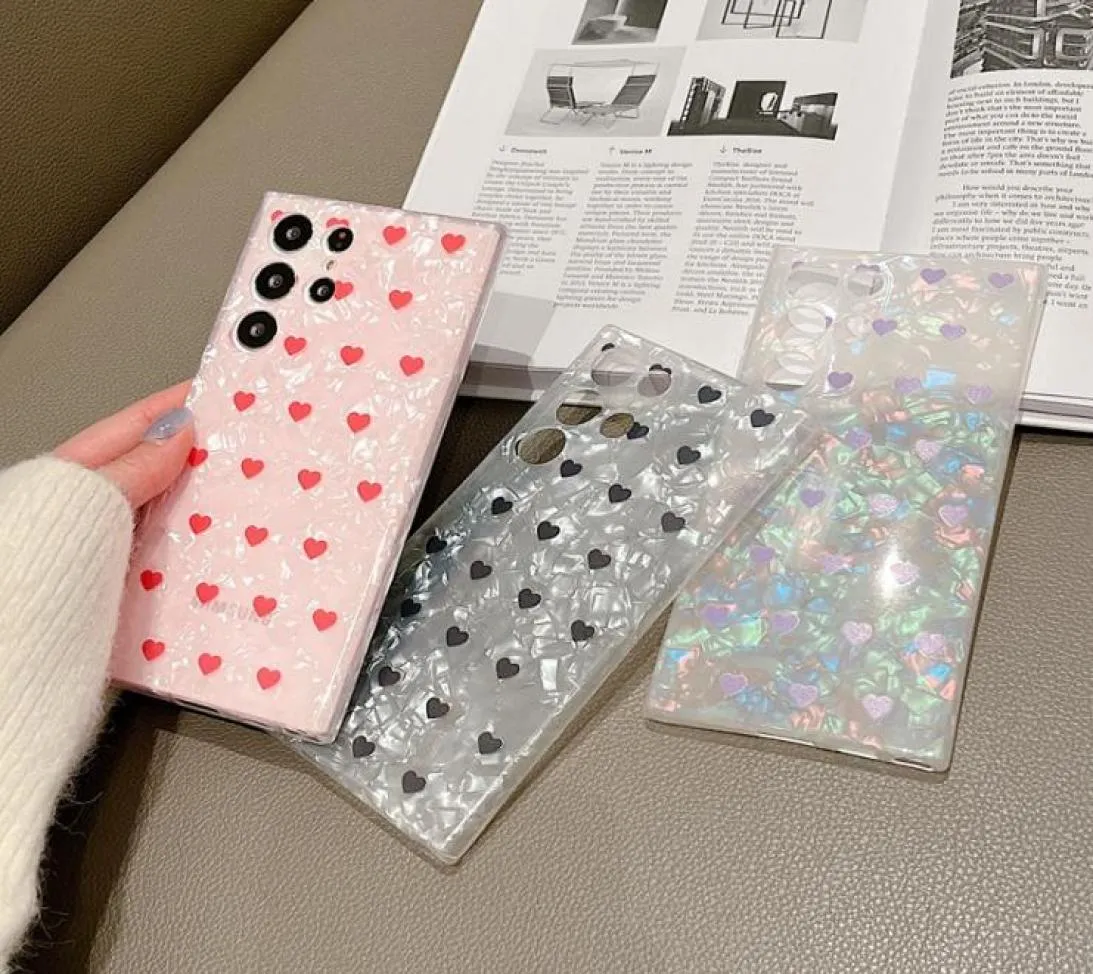 クリスタルブリングハートラブシェルソフトIMD TPUケースiPhone 13 Pro Max 12 Mini 11 Xr XS XS Max 8 Plus Luxury Cute Lovely Sequin Co4689005