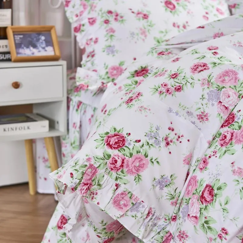 Set di biancheria da letto set di cotone Principessa avvertono copripiumino in pizzo vento da letto cuscino da cuscino botanico con stampa fiore kit di diffusione hm-28f