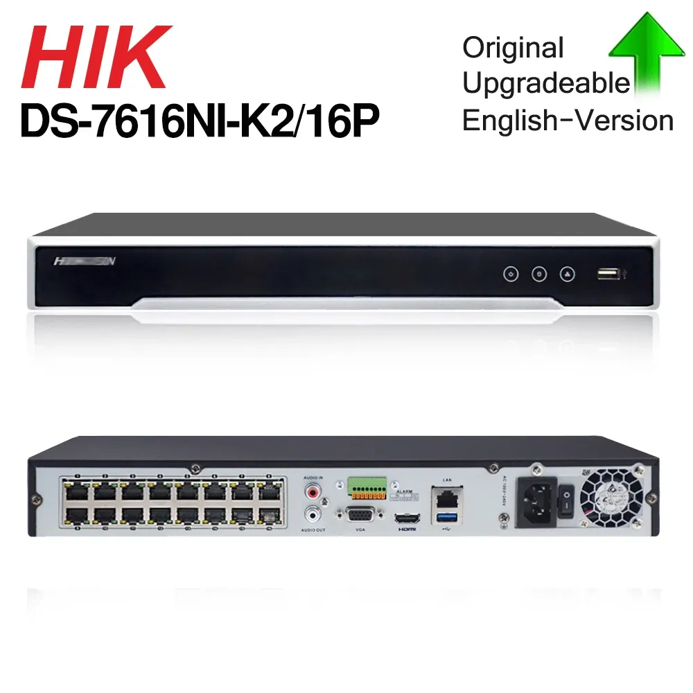 RECORDER HIKVISION POE NVR DS7616NIK2/16P 16CH H.265 12MP POE NVR dla obsługi aparatu IP Dwukierunkowy nadzór bezpieczeństwa audio HikConnect