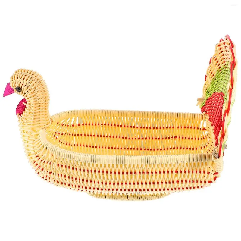 Ensembles de vaisselle panier de fruits Rangement Palette tissée Imitation Roard PP Polde de forme de forme de dinde Paniers pour les cuisines Hamper