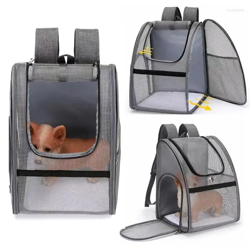 Cat dragers rugzak zomer ademende mesh schouders tas huisdier drager kleine honden katten draagbare outdoor reisbenodigdheden