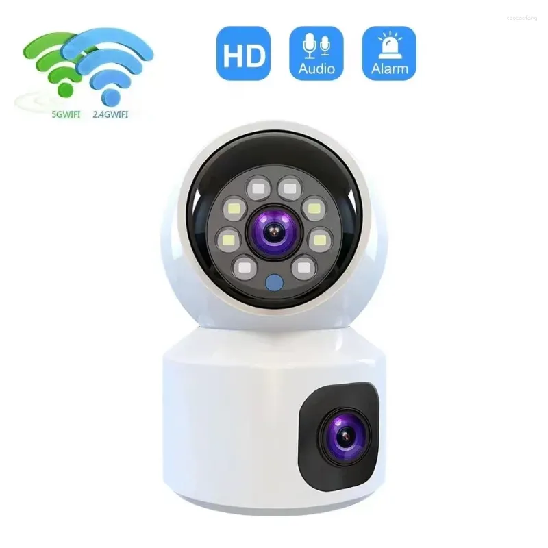 V380Pro App Dual Lens Linkage Full Color PTZ IP Dome Camera AI Humanoid Home Security CCTV Baby Monitor