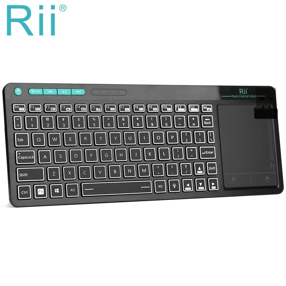 الطابعات RII RT518S MINI Bluetooth Wireless 2LED COLLIT BACKLIT Multimedia Keyboard Mouse Mouse Box /PC Box /PC
