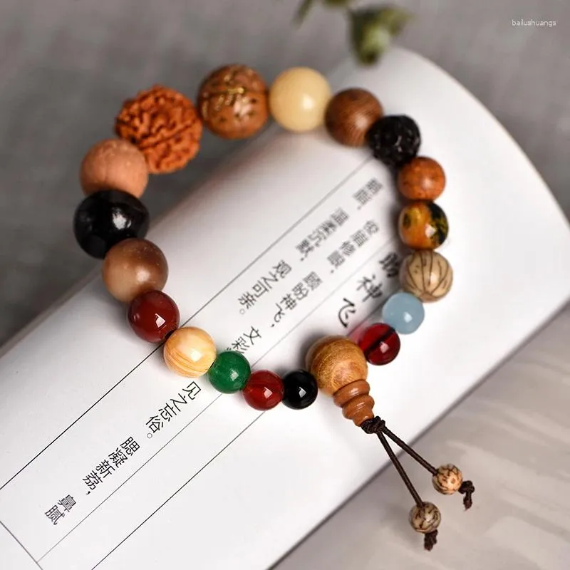 Strand Xuantong 18 Seed Duobao Bodhi Bracelet Buddha Beads Hanging Nian Sandalwood Vintage Jewelry