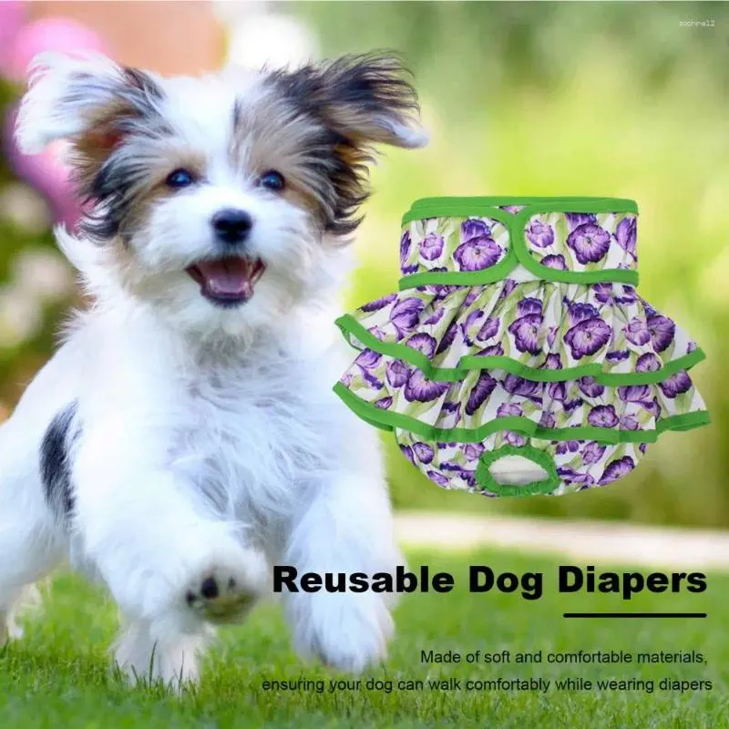 Dog Apparel Comfortable Pet Diapers Soft Menstrual Pants Flower Pattern For Dogs Cats