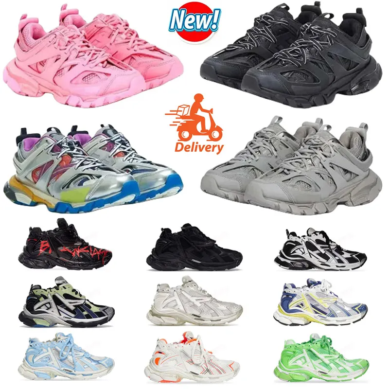 2024 Nouveau coureur 7.0 Chaussures de robes de créateur Graffiti Graffiti Borgogne en cuir gris clair violet néon blanc marque de luxe pour femmes