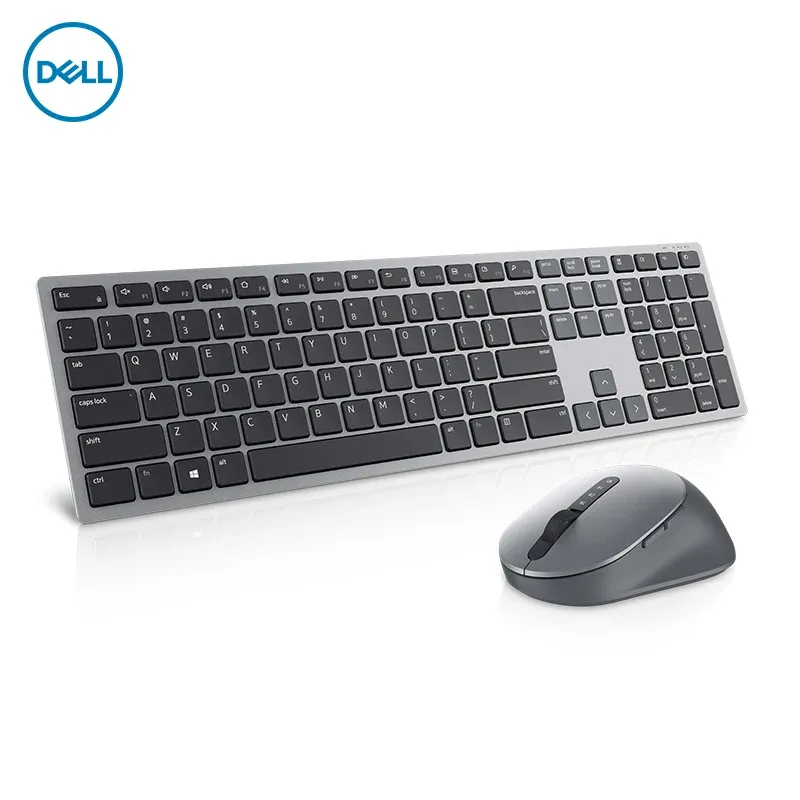 Caps Dell Premier KM7321W 2.4 GHz/Bluetooth 5.0 Optyczna szare klawiatura i kombinacja myszy Qwerty English Vision