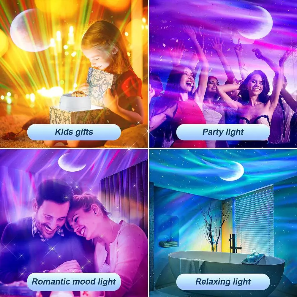 15 couleurs + étoile Aurora Projection Bluetooth en haut-parleur et bruit blanc étoile Galaxy Light