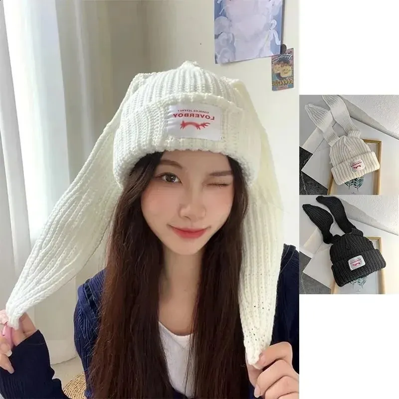 Rabbit Ears Wool Knit Hat Warm Cute Autumn Winter... From Shen8409, $7. ...