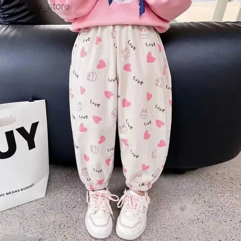 Trousers Girls Pants Long Trousers Cotton 2024 Soft Spring Autumn Teenagers Babys Kids Pants OutdoorTeenagers Childrens Clothing L46