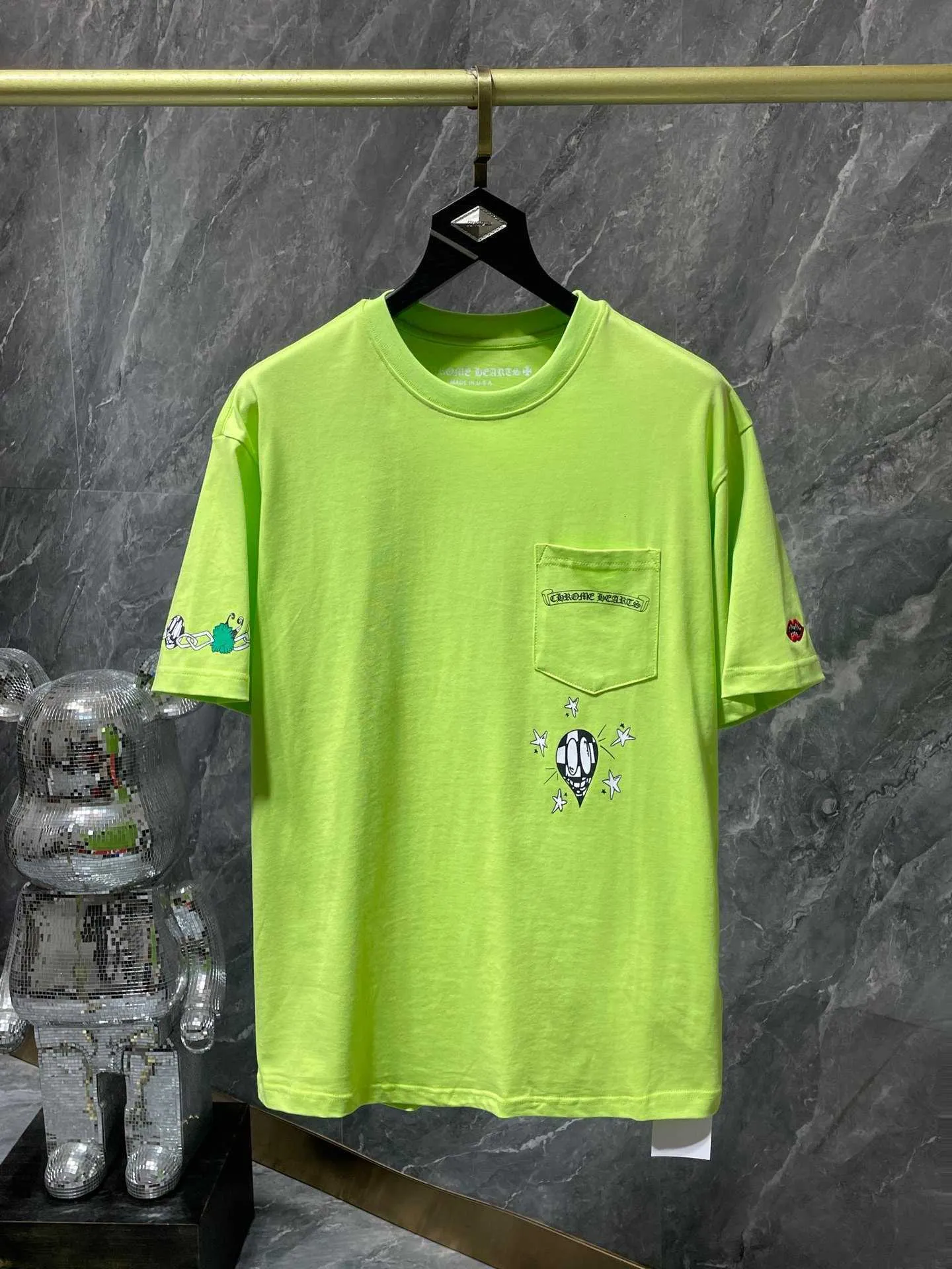 23SS Spring/Summer Version Green Eyes Smiling Face Short Sleeve T-Shirt Trend