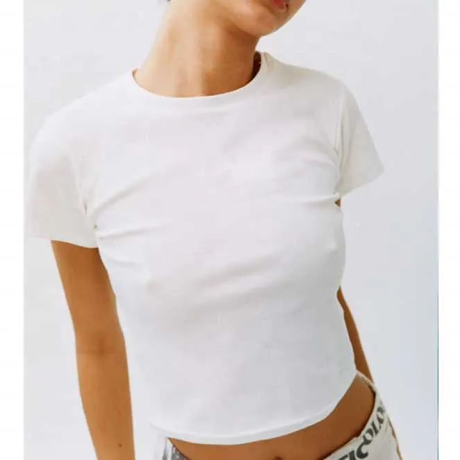 Niestandardowa koszulka dla niemowląt Y2K Top Thin Blank Koszulka dla kobiety 100% bawełniany oddychający wysokiej jakości koszulka Krótka załoga na szyję