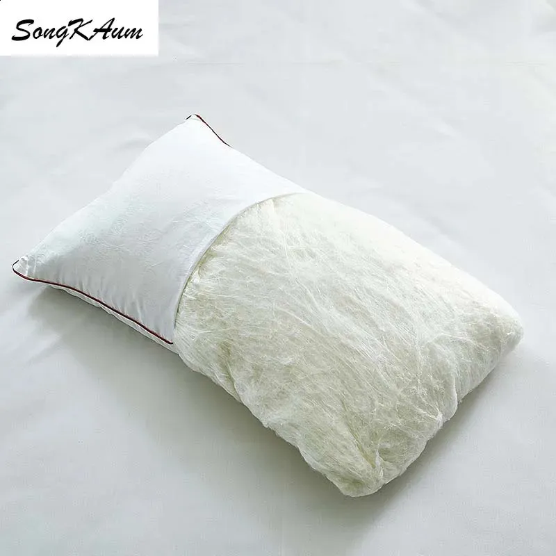 Songkaum a mano realizzato al 100% cuscini di seta di gelso cuscini sanitari a casa singola cuscinetti al 100% cotone raso jacquard copertura 240401