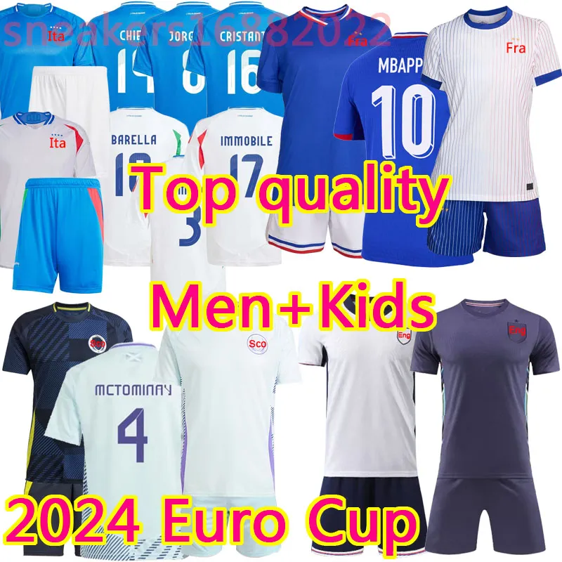 2024 25 Iitaly Soccer Jersey Ffrance Jersey Sscotland Football Shirts Eengland Football Shird Francais Home Away Football Jersey Men Kid Kit Italia Euro Cup