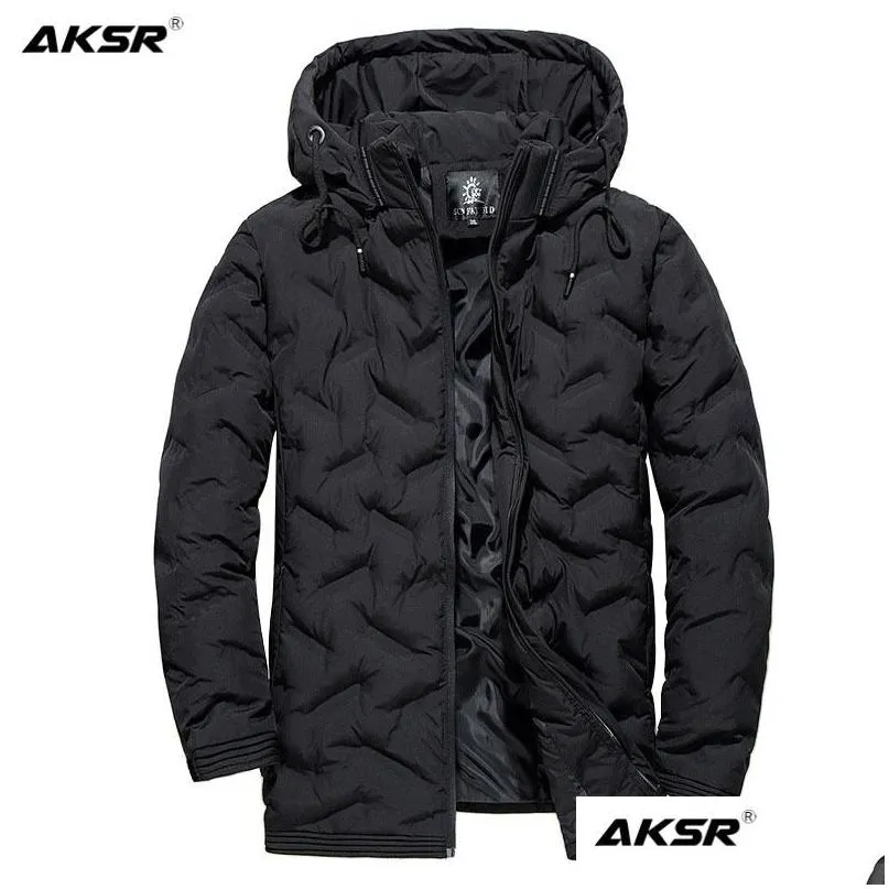 Herren Down Parkas Herren Winterjacken Großgröße dicke warme Kapuze -Mäntel für Männer übergroße Jacke Outwear Windbrecher Kleidung Dhqrx