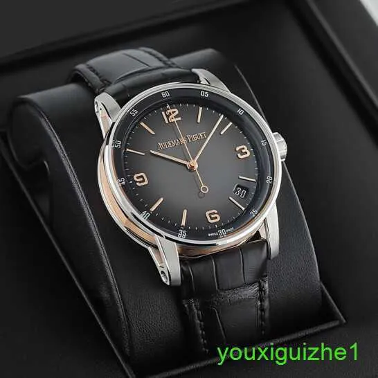 AP Brand Wristwatch Code 11.59 Série 41 mm Automatique Mécanique Fashion Casual Mens Swiss célèbre montre 15210cr.OO.A002CR.01 Table simple gris fumé
