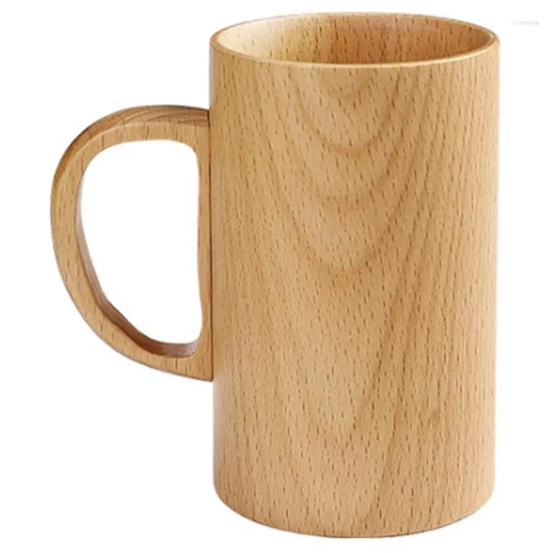 Tazze giapponese di latte di legno creativo giapponese bere caffè in legno di faggio con manico solido casual