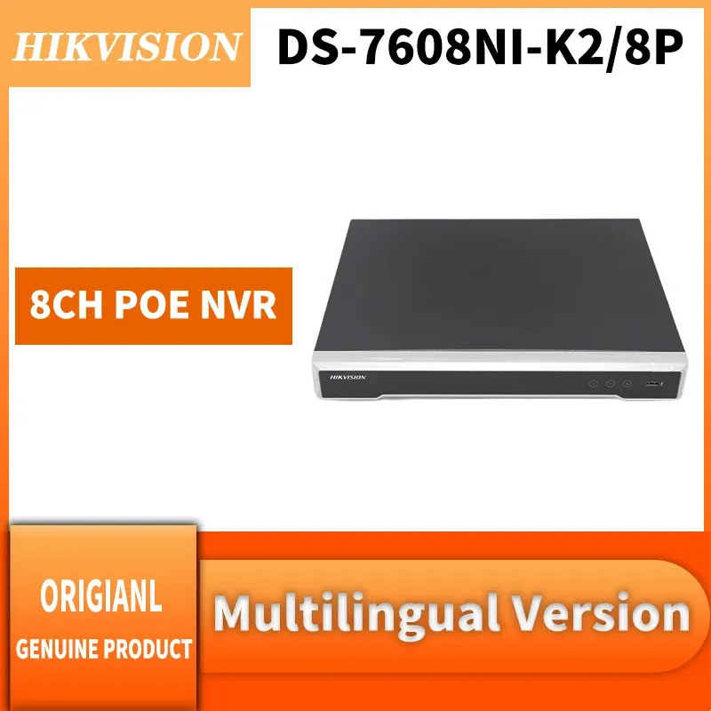 Enregistreur Hikvision DS7608NIK2 / 8P 8CH POE 8MP 4K NVR Record 2SATA POUR POE IP CAMER
