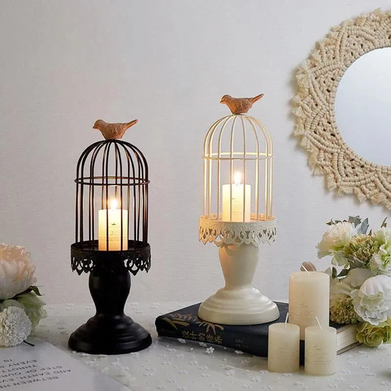 Bandlers Retro Bird Cage Holder Vintage Metal Candlestick Weddings Centres de table pour tables Nordic Romantic Party Home Decor