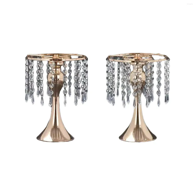 Vases Metal Crystal Centerpiece For Tables Versatile Flower Holders