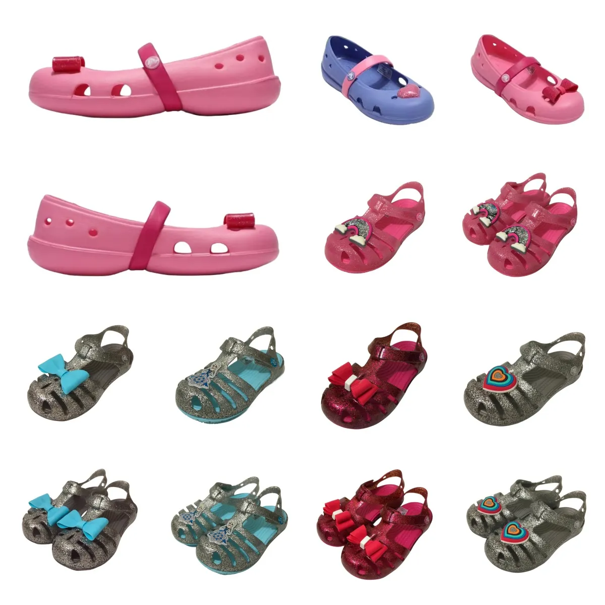 Gril Sandals Eva Kids Crocclog Crocodile обувь без скольжения легкие высококачественные высококачественные детские летние пляжные вентиляционные карикатуры A-03